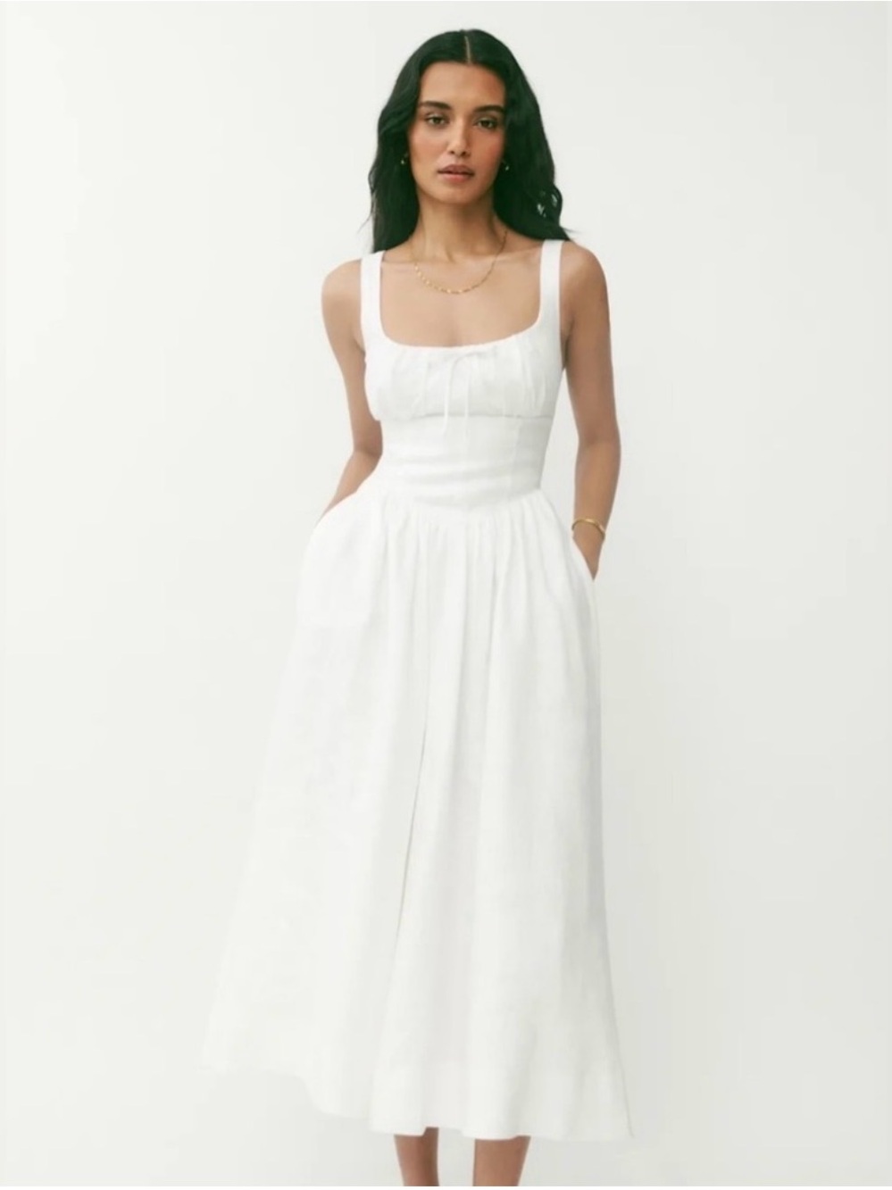 Reformation Balia Linen Midi Dress - Picture 1 of 5